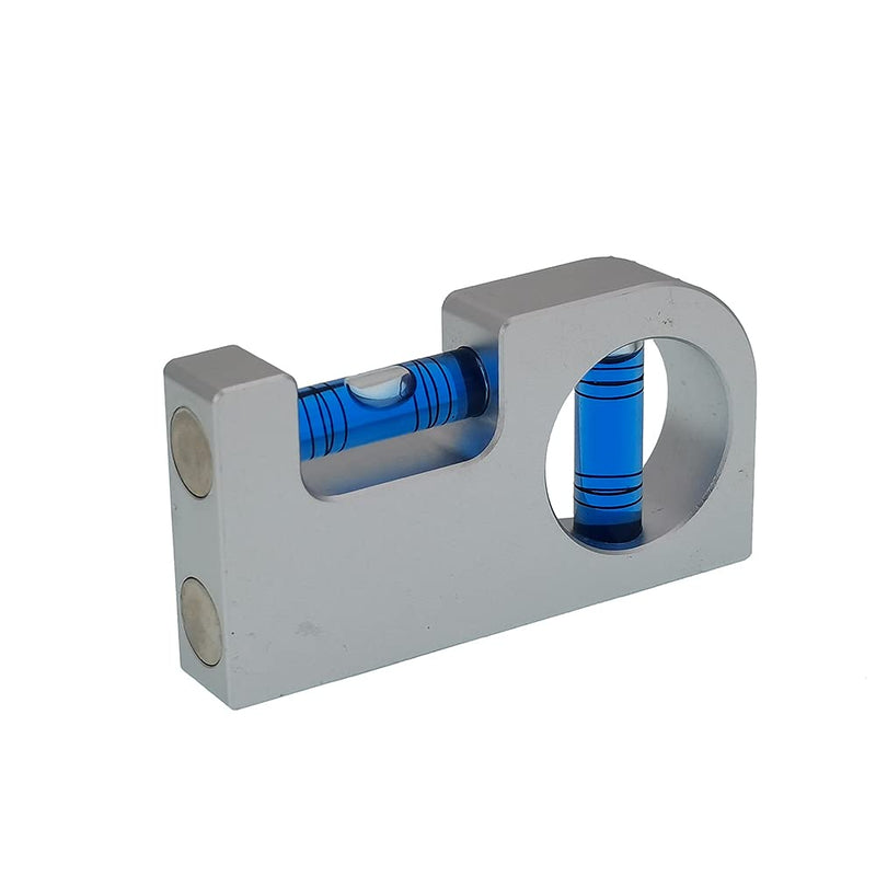 Convenient to carry Solid aluminum alloy Mini level ruler portable mini level bubble meter with magnetic function TV stand installation (Silver blue)