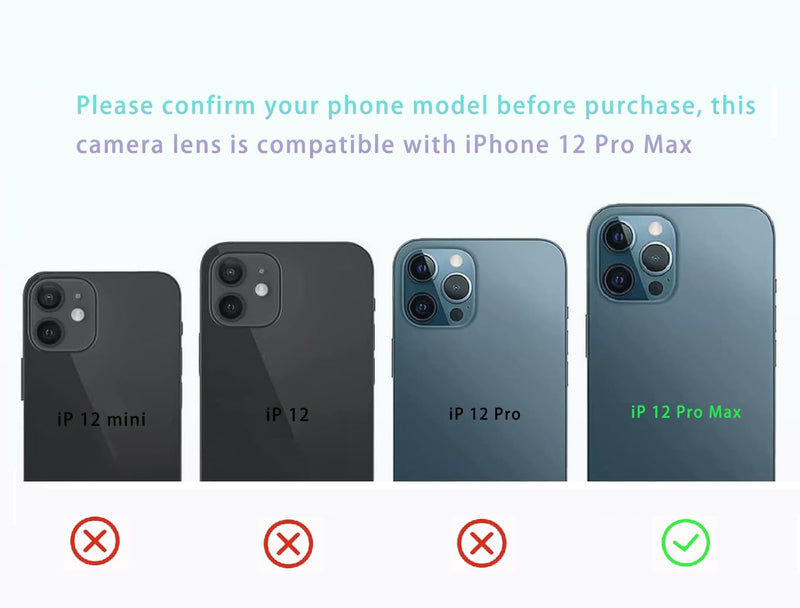 Rear Camera Lens Glass Replacement for iPhone 12 Pro Max Camera Glass Lens Replacement with Repair Tools