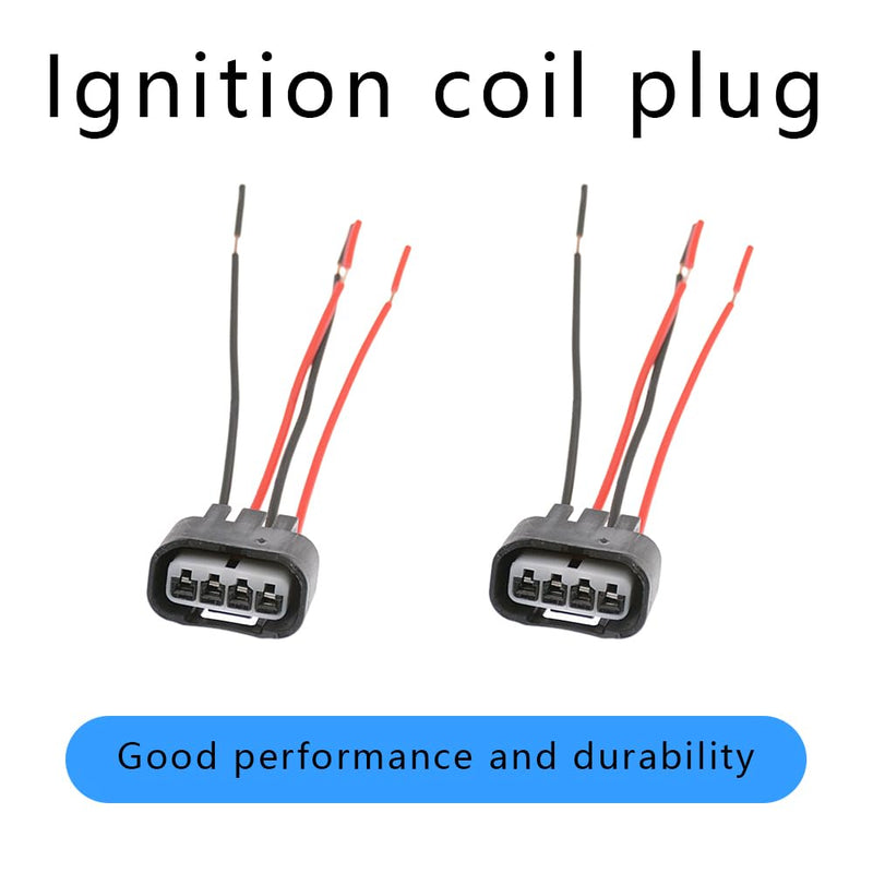 HAOBO 4PCS Ignition Coil Connector, Standard 4 Ports Ignition Coil Wire Compatible with Toyota Camry Corolla Highlander Scion Replace 90980-11885 Ignition Coil Female Connector Plug Harness Pigtail