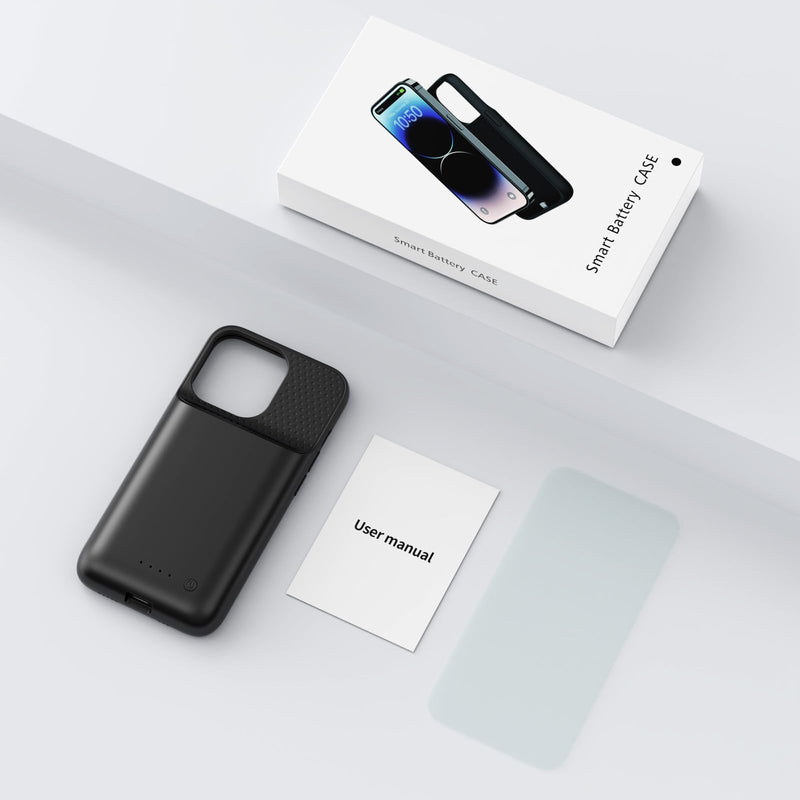 Battery Case for iPhone 14/13 Pro/13, 7500mAh Ultra-Slim Rechargeable Portable Charging Case,360° Protection Extended Battery Charger Cover Battery Pack Compatible with iPhone 13/13 Pro/14 (6.1 inch) Black