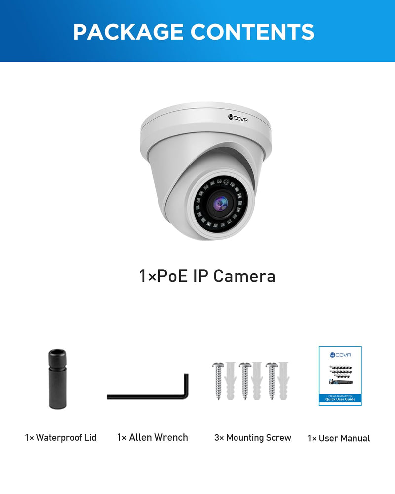4COVR 5MP PoE Security IP Camera Outdoor IP67, Wired Surveillance Dome Camera with Smart Human/Vehicle Detection, 110° Wide View Angle 2.8mm Lens, 18Pcs IR LED 100ft HD Night Vision, LY97AX5MA