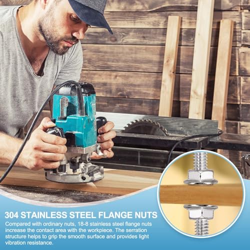 PATIKIL M16 x 2mm Fully Threaded Rods 12 Inch/300mm, 304 Stainless Steel All Threaded Rod Metric Right Hand Threads with 2Pcs Flange Hexagon Nut for Clamps Hangers U-Bolt M16 x 300mm 1
