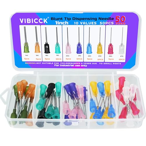 10Values 50pcs 1inch Blunt Tip Glue Dispensing Applicator, 1 inch 10 Sizes, 50pcs