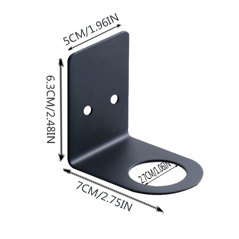 BiJun Soap Dispenser Wall Mount, 4pc Shampoo Dispenser for Shower Hole of 1.06in Kitchen Soap Dispenser Pump Black Hanger Lotion Container for Kitchen Bathroom (1.06in, Black)