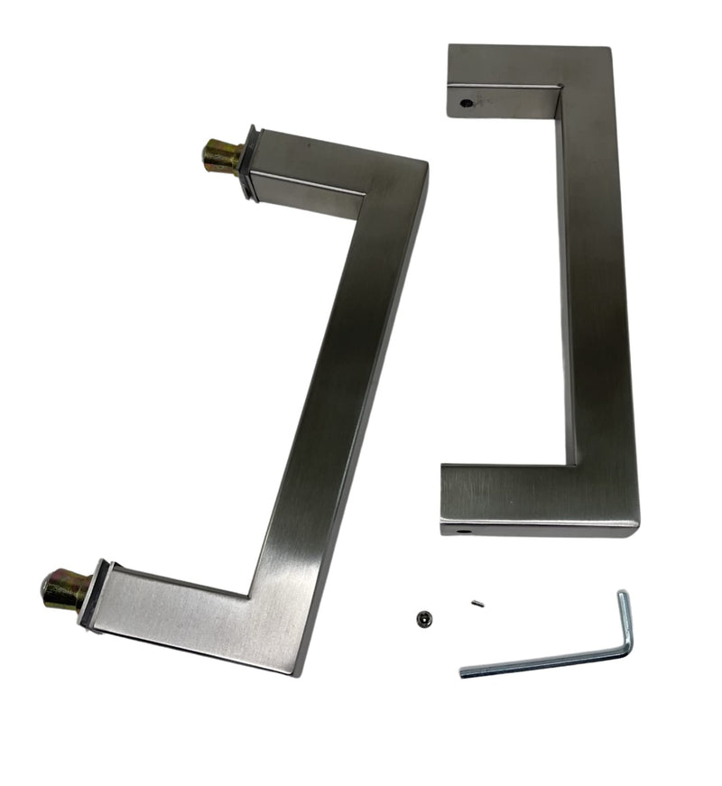 Shower Door Handle – Premium Nickel Shower Glass Doors – Stainless Steel Glass Door Handle – Durable and Sturdy Design – Installation Kit Included (Nickel, 6inch)
