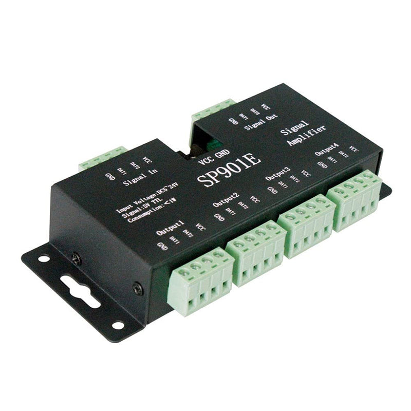 SP901E SPI Signal Amplifier Repeater Dream Color Programmable LED Matrix Panel TTL Amplifier for WS2811 WS2812B SM16703 UCS1903 LED Pixel Strip Amplifier