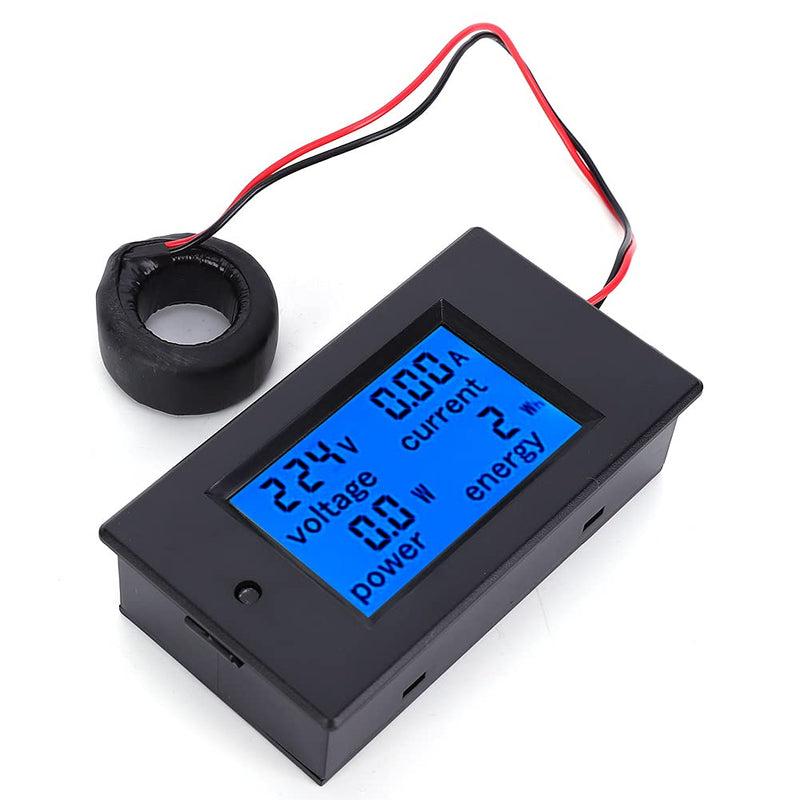 Digital Multifunction Meter, AC 80-260V 100A AC Volt Amp Tester Voltmeter Ammeter Watt Meter, LED Display Digital Current Voltage Power Energy Meter with Overload Alarm Function