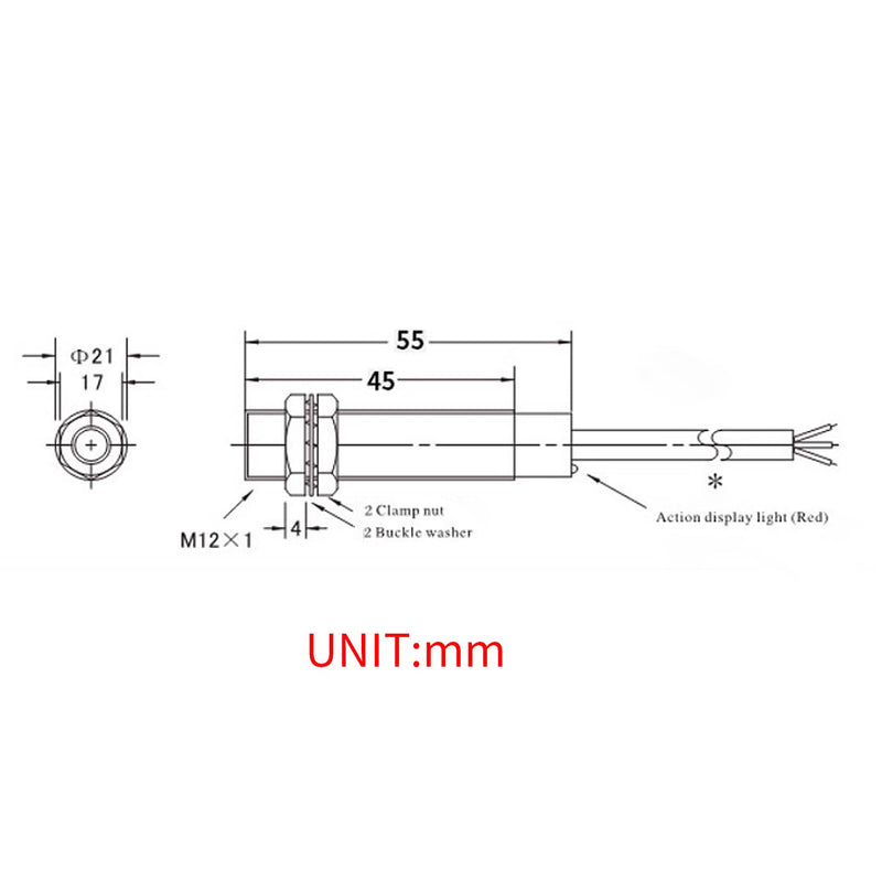 Hall Effect Proximity Sensor, NPN NO, Magnetic Proximity Switch, Normally Open, NJK-5002C, 3 Wires, DC 6-36V, 5 Pcs