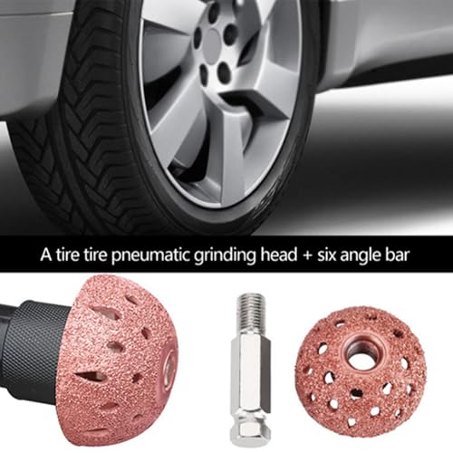 2Pcs 38mm Tungsten Alloy Tire Buffing Grinding Head, Coarse Grit with Rod