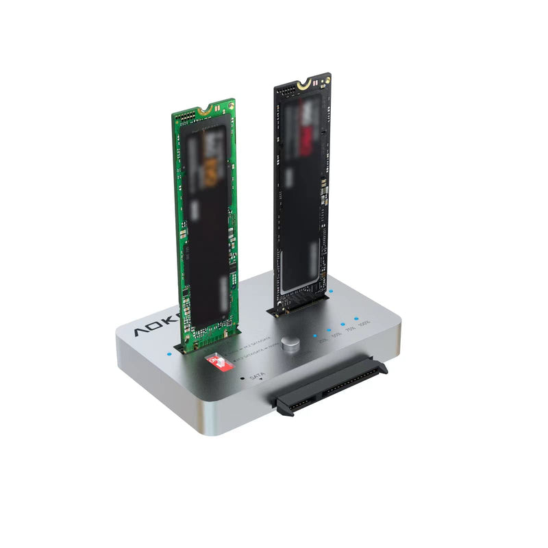 AOKO M.2 Duplicator NVMe to SATA SSD Cloner Docking Staion for NVMe + M.2 NGFF and 2.5" /3.5" SATA SSD/HDD Converter, Tool-Free and Two-Way Offline Cloning NVMe to SATA HDD Duplicator