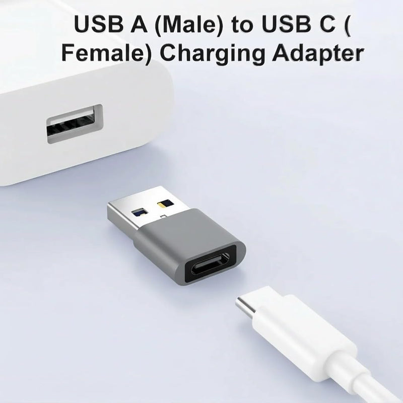 USB C to USB Adapter 1 Pack, Universal USBC Female to A Male Converter for Car Charger, iWatch Ultra 3/11/10, Galaxy S25 (Grey)