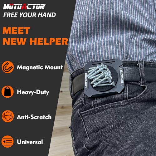 MUTUACTOR Heavy Duty Magnetic Tool Belt Clip,Φ2.2”Anti-Slip Strong Magnet Tool Belt Clip with Heavy Plate,Quick Access Magnetic Tool Holder Hammer Holster for Screws,Nails Hammers, Pliers,1PCS Heavy Duty Magnet Belt Clip X1
