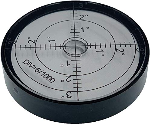 Levels High Precision Round Bullseye Bubble Aluminium Case Bullseye Spirit Bubble Surface Level Round Inclinometers for Surveying Instruments and Tribrachs, Ø60mm,Accuracy 15'/2