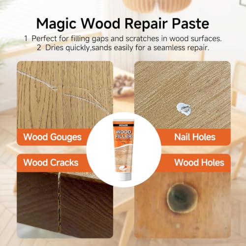  [AUSTRALIA] - 2 Pack White Wood Filler Putty, 10.5oz Wood Repair Compound 300g