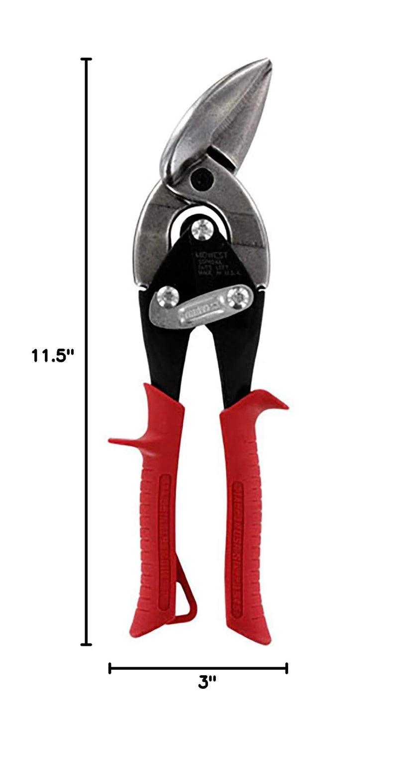MIDWEST Special Hardness Aviation Snip - Left Cut Offset Stainless Steel Cutting Shears, Made in the USA - MWT-SS6510L