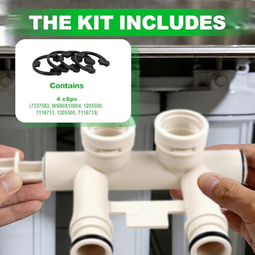 4pcs Water Softener Clip Replacement Kit (7337563, WS60X10004, 1205500, 7116713) Compatible with Kinetic Wares GE Water Softener Seal Parts snap fastener