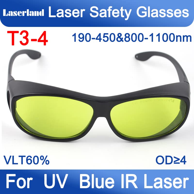 190-450nm&800-1100nm 808nm 980nm 1064nm IR Laser Protective Goggles Safety Glasses for Fiber Laser Nd:YAG He-Cd CE T3-4