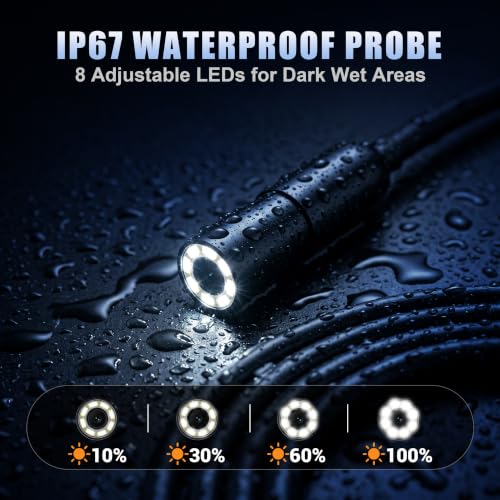 Endoscope Camera with Light, 1080P HD Borescope with 4.3" IPS Screen