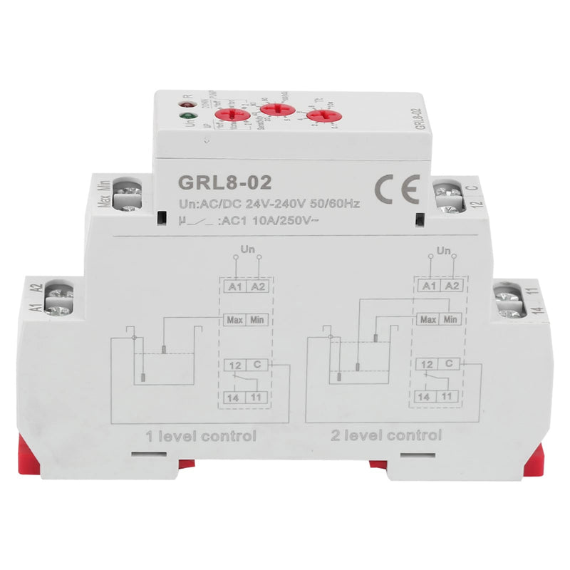 GRL8 02 Liquid Level Control Relay Water Level Controller 10A AC DC 24V 240V, Liquid Control Relay GRL8 02 Pool Water Level Controller with DIN Rail Mount
