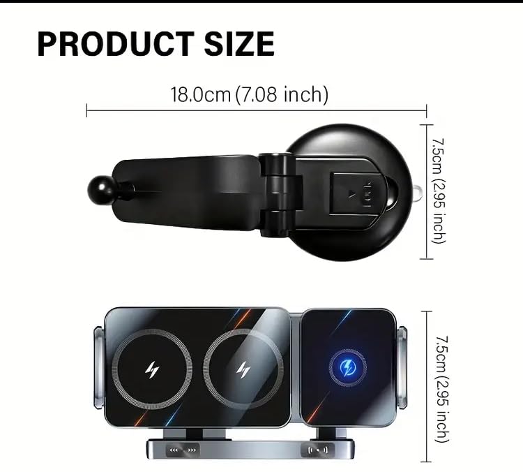 Wireless Car Charger Mount, Auto-Clamping Phone Holder with Fast Charging – Wireless Cell Phone Charging Car Mount for iPhone & Android (Dashboard Mount) Dashboard Mount