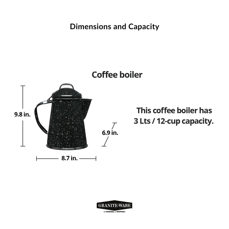 Granite Ware Coffee Boiler, 3 Qt - Speckled Black 1 pc/96 Oz