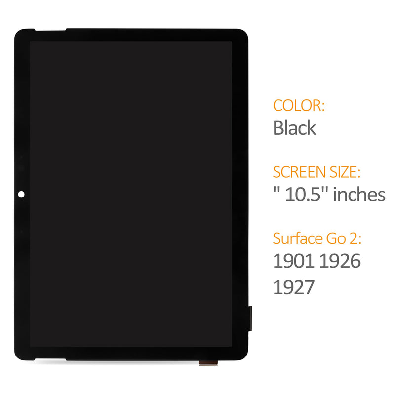 for Microsoft Surface Go 2 / Go 3 / Go 4 Screen Replacement 10.5" Black LCD Touch Display Assembly 1920x1280 Models 1901 1902 1926 1927 2067