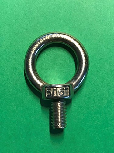 US STAINLESS 4 Pieces Stainless Steel 316 5/16" Lifting Eye Bolt 5/16" UNC Marine Grade Pitch of 18 (Pack of 2) 5/16-18 UNC (Pack of 2)