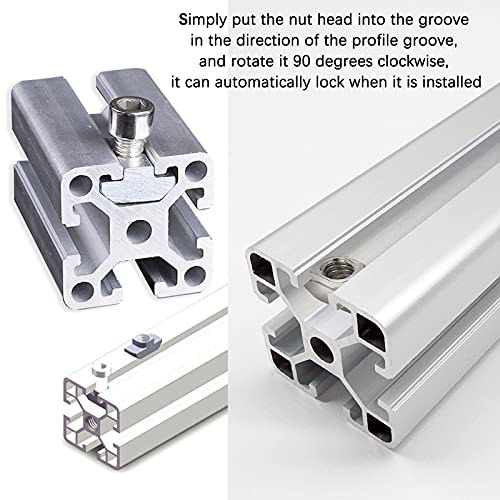 Sliding T Nuts, M8 Thread, 10mm T-Slot, 50 Pcs 40S-M8
