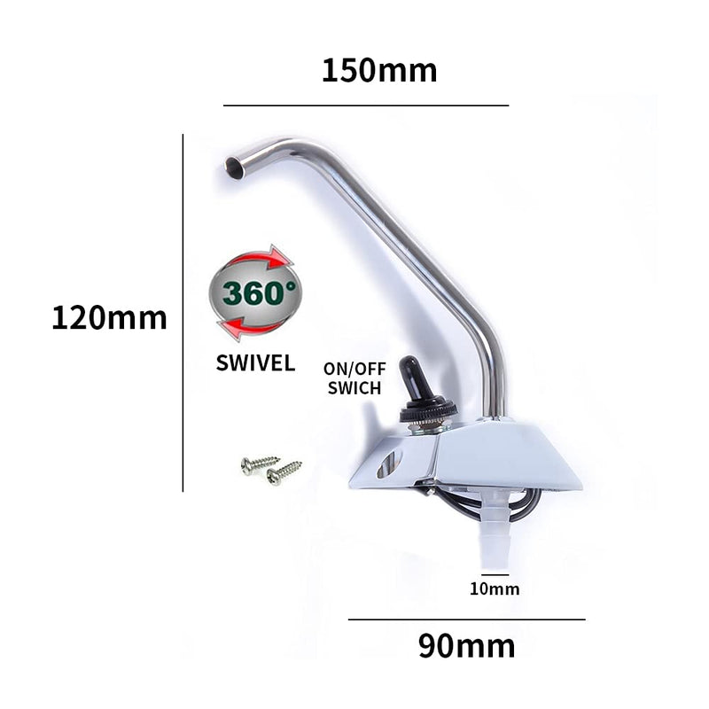12V Pressure Diaphragm Pump with 360° Spin Faucet/Tap and Pressure Switch for Boat/Caravan Motorhome,1.1GPM 35 PSI On Demand Water Pump 35 PSI with faucet