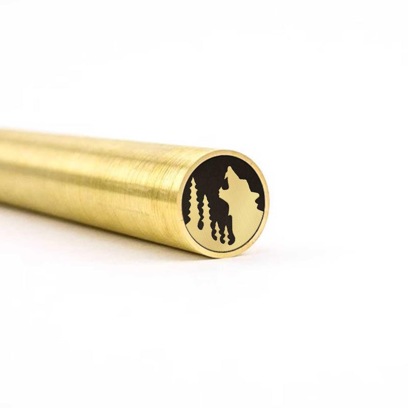 Mosaic Pin for Knife | Decorative Brass Heavy Duty Knife Handle Pins for Fixed Blade Knives | Handmade Pocket Knife Pins Tools (Wolf Howling, 5/16" (8mm) Wolf Howling 5/16" (8mm)