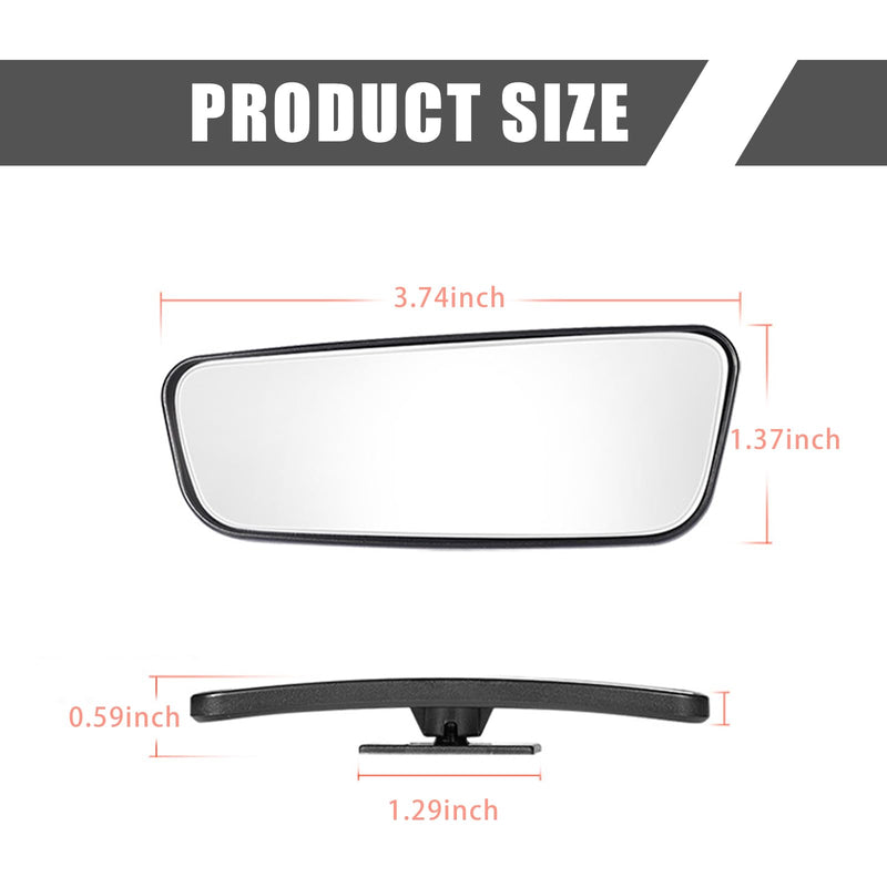 2-Pack Car Blind Spot Mirror, 3.7" x 1.4" Curved Wideangle, High-Definition Glass Adjustable Anti-Glare, Universal Car Side Mirror (Black)