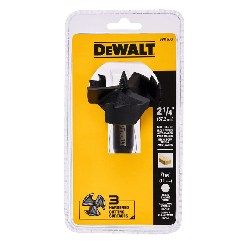 DEWALT Drill Bit, Self Feed, 2-1/4 Inch (DW1638) One Size