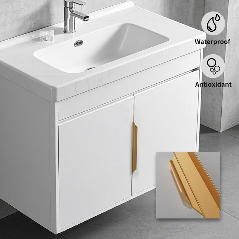 5 Pack 300mm(11.8 Inch) Black Edge Finger Pull Drawer Door Cabinet Aluminum Alloy Long Concealed Furniture for Kitchen Bathroom 300mm(11.8 Inch)