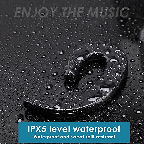 IKXO Bluetooth Headset with Mic Ear Hook Bluetooth Wireless Headphone Charging Case Lightweight Noise Cancelling Earphones Painless Wearing Earbuds for Business Work