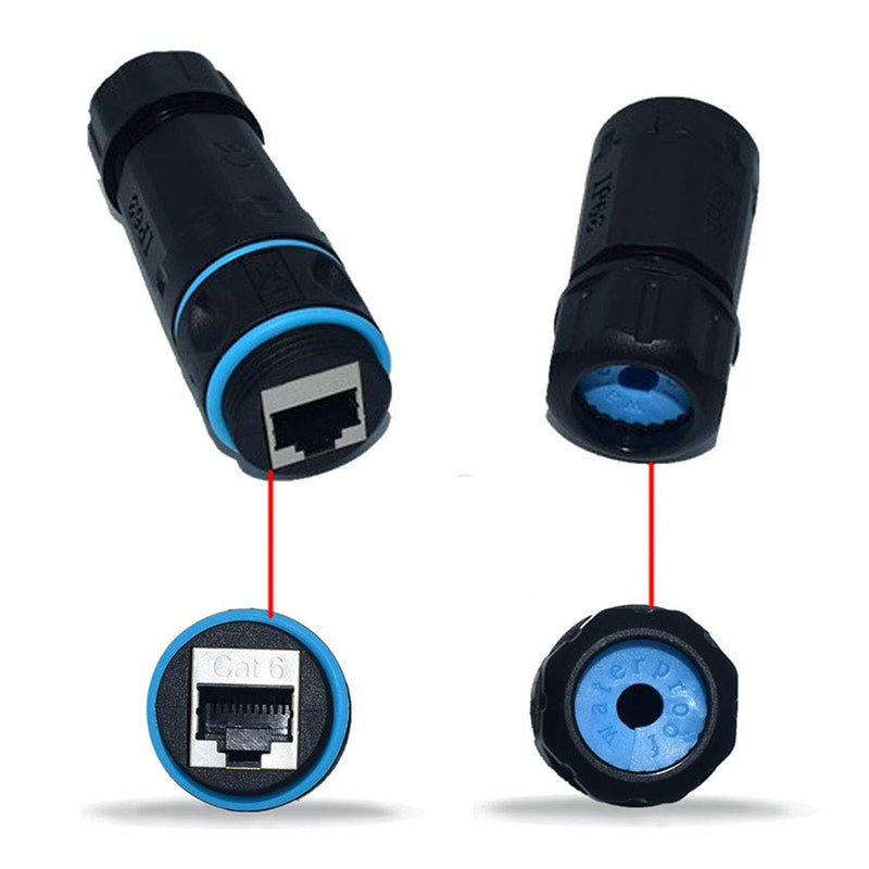 10PCS M23 Shielded RJ45 Waterproof Cat5/5e/6 8P8C Connector IP67 Ethernet LAN Cable Connector Double Head Outdoor LAN Coupler Adapter Female to Female 10