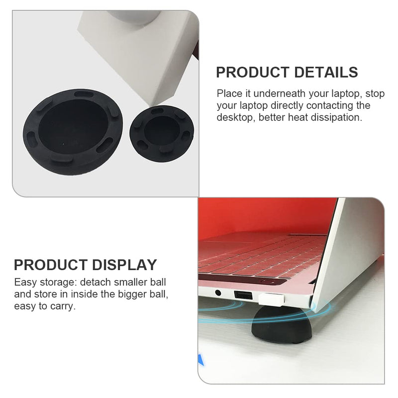 4pcs Floor mat Laptop feet Cooling Rack feet Accessories Laptop Stand Riser Notebook Elevator Stand Holder Cooling Stand Bracket Black