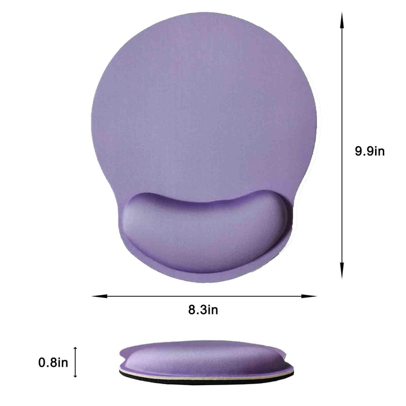 Mouse Pad with Wrist Support, Ergonomic Mouse Pad with Memory Foam Wrist Rest Cushion, Non-slip Rubber Base Gaming Mice Pad for Home Office Computer Laptop, Purple