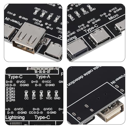 3pcs Data Cable Detection Board DT 3, USB Cable Tester Board USB Cable Checker Data Wire Charging Test Card Type-C Micro