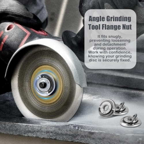 4 Pack Angle Grinding Tool Flange Nut, Angle Grinder Flange Nut, Portable Locking Plate Chuck Angle Grinder, Quick Clamping Nut 4
