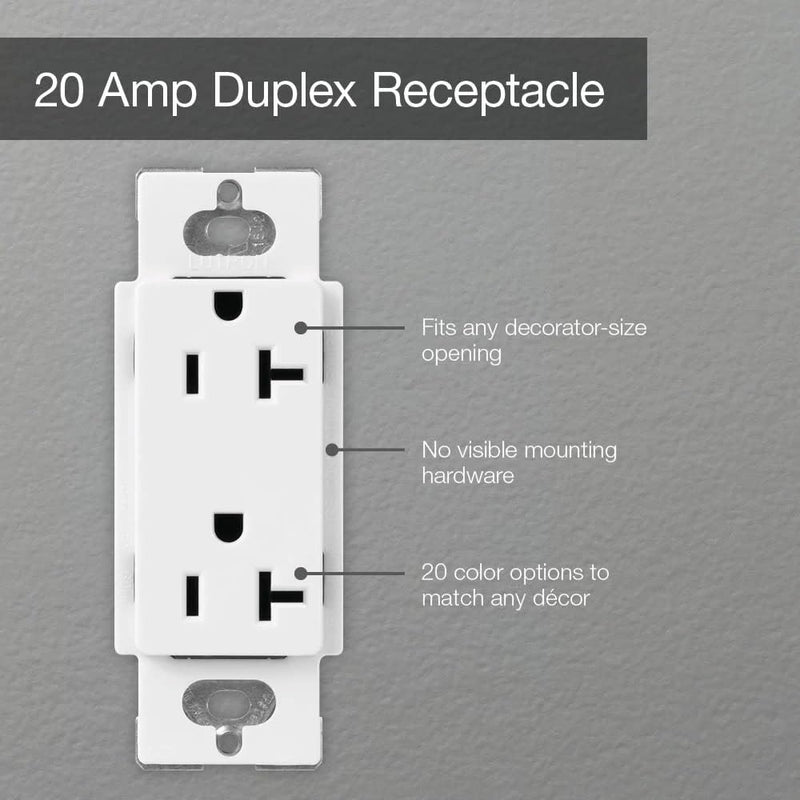 Lutron SCR-20-SW Satin Colors 20-Amp Receptacle, Snow