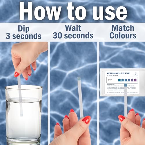 Water Hardness Test Strips – Pack of 20 – Fast & Accurate Results in 30 Seconds – Water Hardness Test Kit for Calcium & Magnesium Levels – Tap, Aquariums, Pools, Hot Tubs, and Appliances