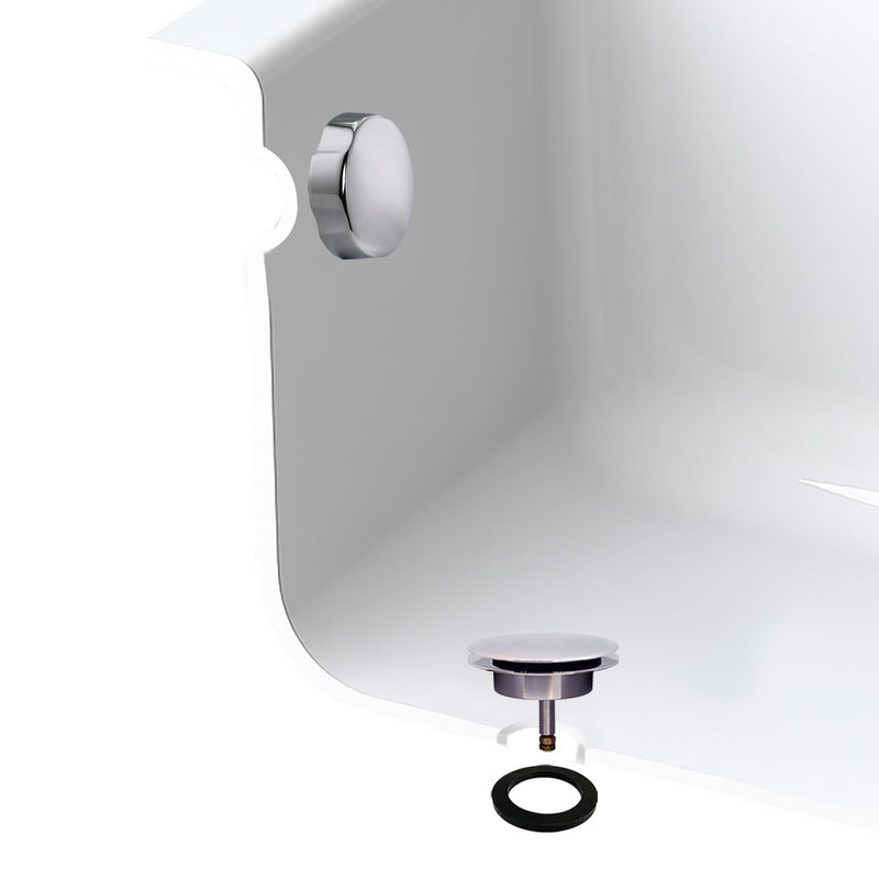 Westbrass A50TE-26 Standard 1-1/2" Replacement Trim for Cable Drive Bath Drain Waste & Overflow Assemblies, Polished Chrome