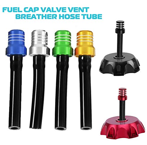 2PCS Gas Fuel Cap Air Vent Hose Universal CNC Tank Valve Vent Tube with Chekc Ball Aluminum Breather for 50cc 110cc 70cc 125cc ATV Motorcycle Dirt Pit Quad Bike Motocross Black