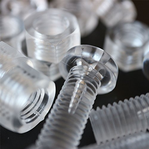 30x Clear Acrylic Pan Head Plastic Screws & Bolts M8 x 20mm, Nuts & Washers