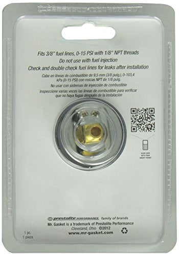 Mr. Gasket 1561 Fuel Pressure Gauge 1.500 in.
