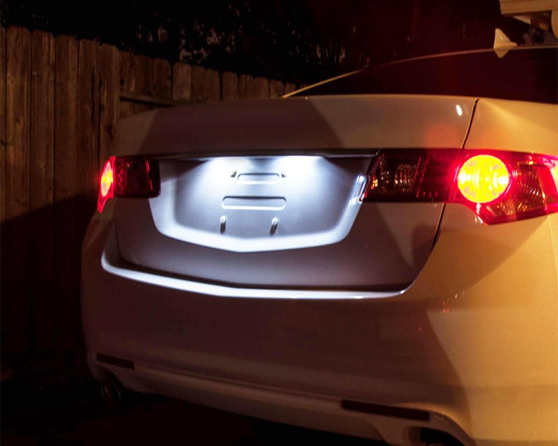 iJDMTOY Super Bright Xenon White 18-SMD Full LED License Plate Light Kit Compatible With Acura MDX RL TL TSX ILX Honda Civic Accord Odyssey
