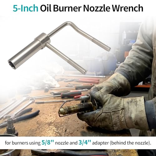motoparty 5-Inch Oil Burner Nozzle Wrench 5/8" x 3/4" Double Socket