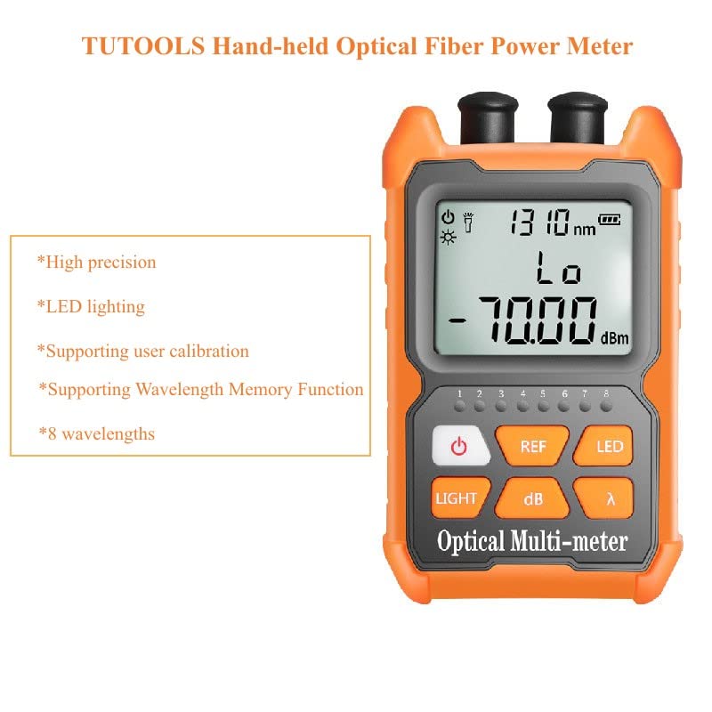 Hand-held Optical Fiber Power Meter, Fiber Optic Cable Tester for FC/SC/ST Universal Interface,Optical Multi-Meter with 2mW Visual Fault Locator