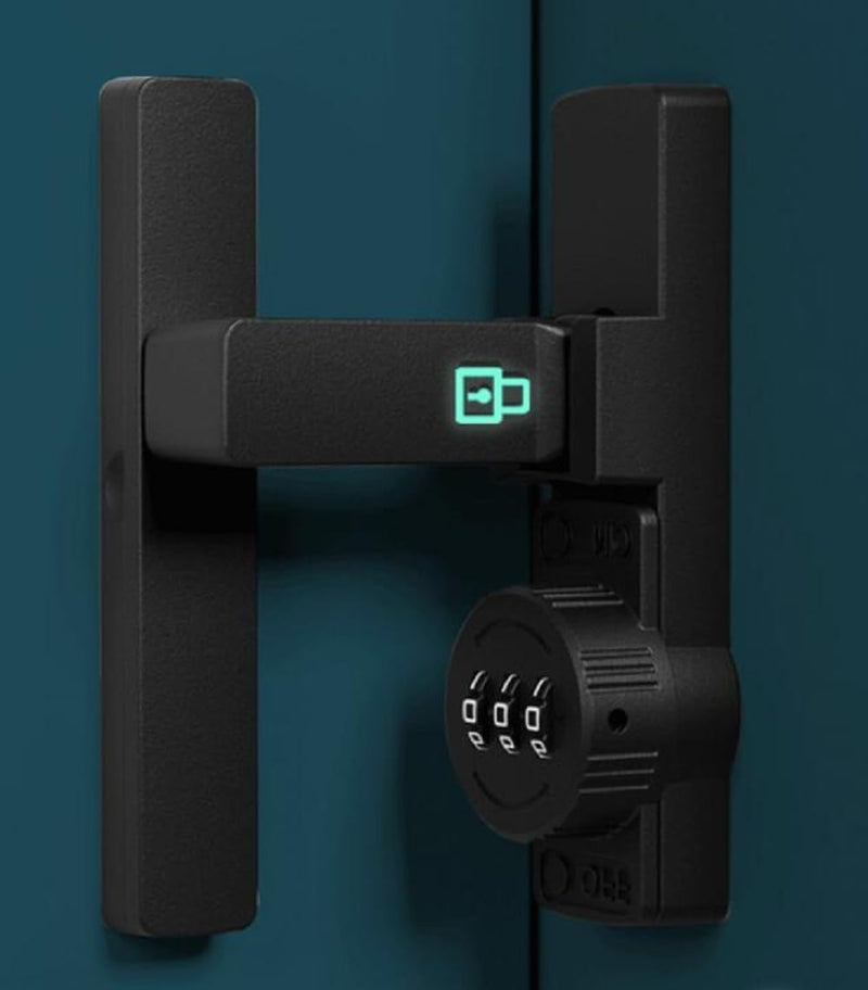90 Degree Barn Door Lock Latch Keyless Combination Heavy-Duty Weather-Resistant Security Lock for Indoor & Outdoor Use Easy Installation Ideal for Home Office Gates and Sheds – Modern Black Design