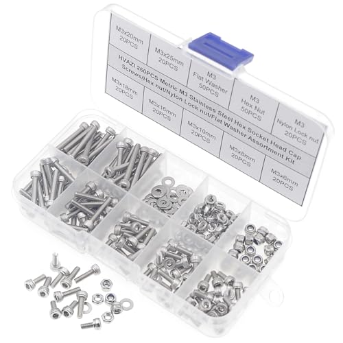 M3 304 Stainless Steel Knurled Hex Socket Cap Screw Nut Washer Kit M3
